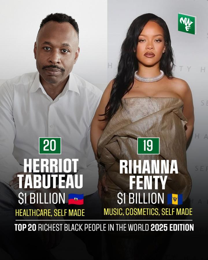 全球最富黑人榜：乔丹38亿仅第六 詹姆斯12亿 蕾哈娜10亿